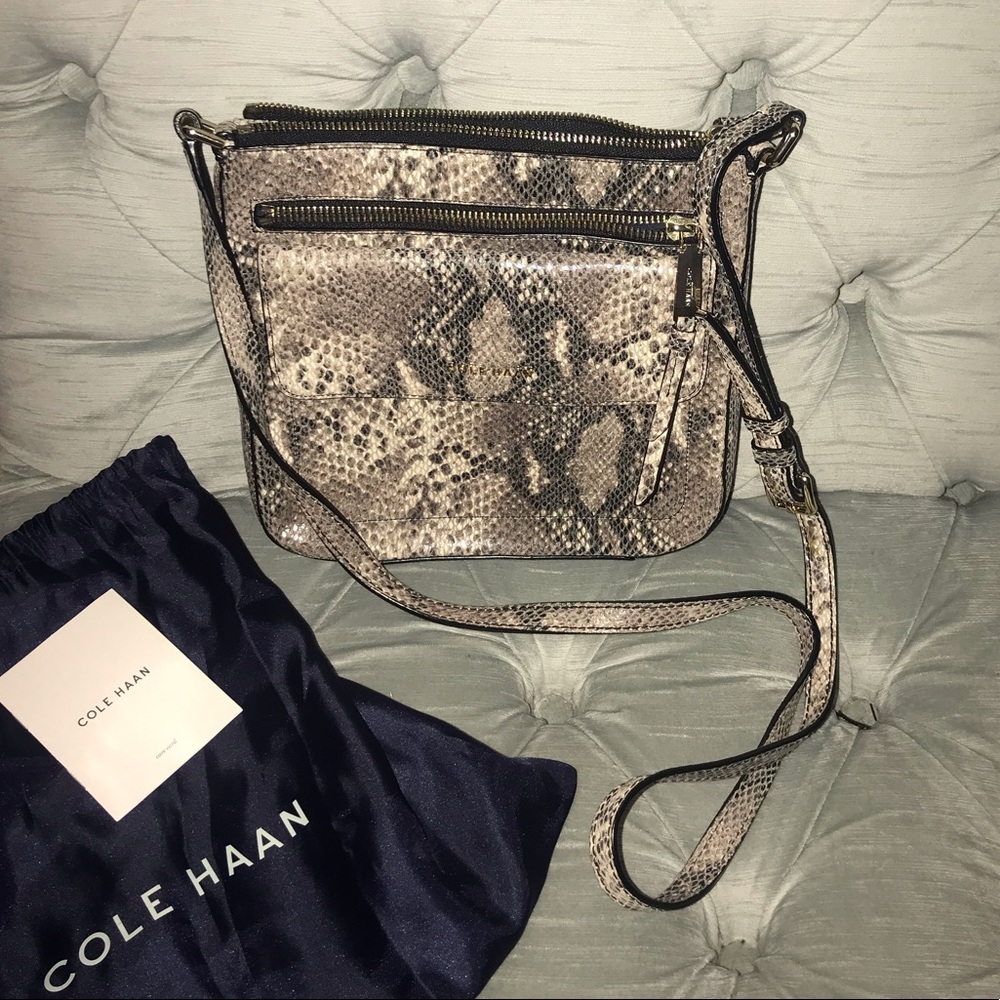 Cole Hann snake skin cross body